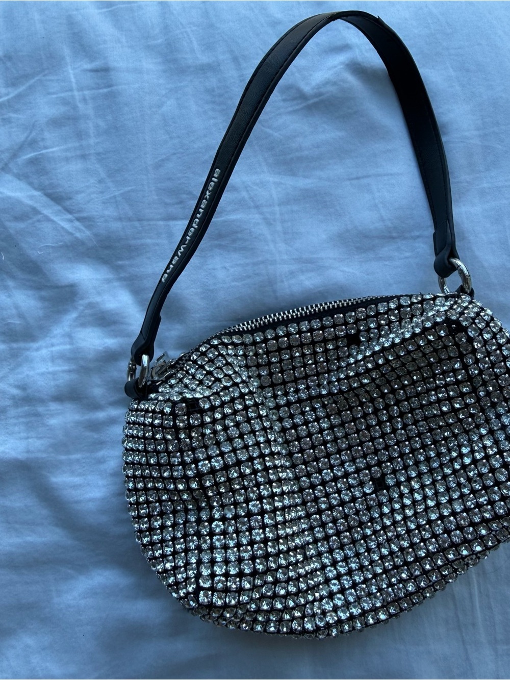 Alexander Wang Crystal-Embellished Women’s Shoulder Bag - Black Strap